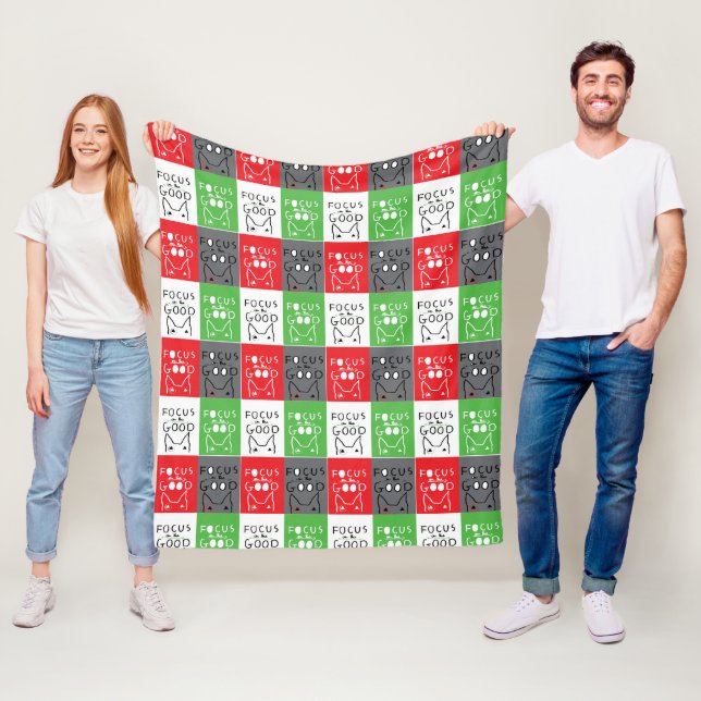 Bull Terrier Pop Art Focus on the GOOD inspiration Fleece Blanket (In Situ)