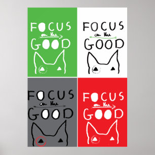 Bull Terrier Pop Art Focus on the GOOD inspiration Poster