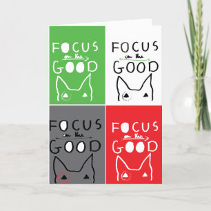 Bull Terrier Pop Art Focus on the GOOD quote Thank You Card