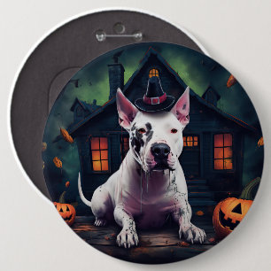Bull Terrier Pumpkins Halloween Scary 6 Cm Round Badge
