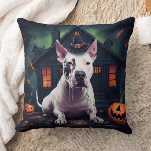 Bull Terrier Pumpkins Halloween Scary Cushion