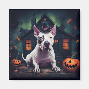 Bull Terrier Pumpkins Halloween Scary Magnet