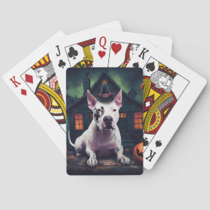 Bull Terrier Pumpkins Halloween Scary Playing Cards
