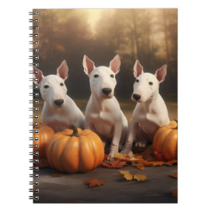 Bull Terrier Puppy Autumn Delight Pumpkin Notebook