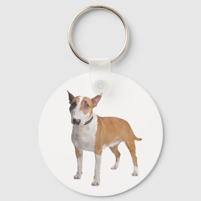 Bull Terrier Puppy Dog Love Keychain (Front)