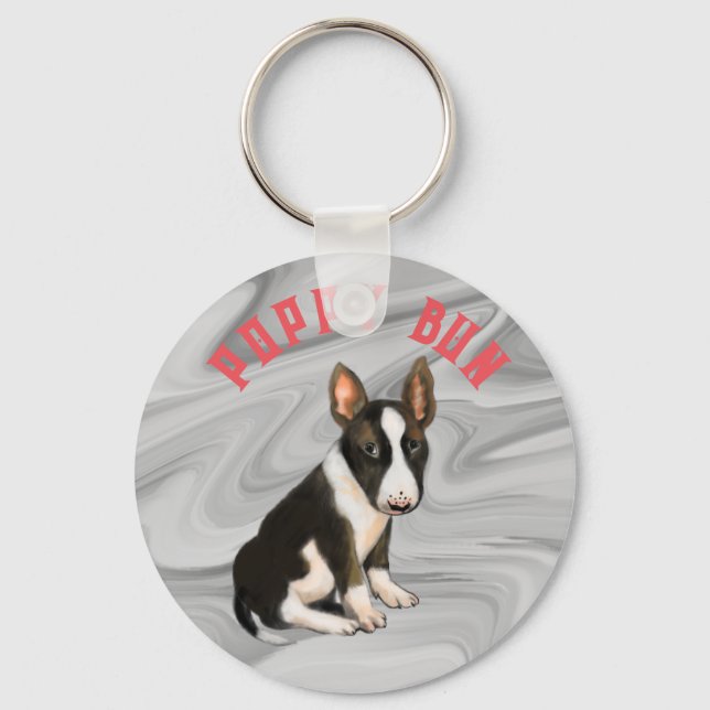  Bull terrier puppy Key Ring (Front)