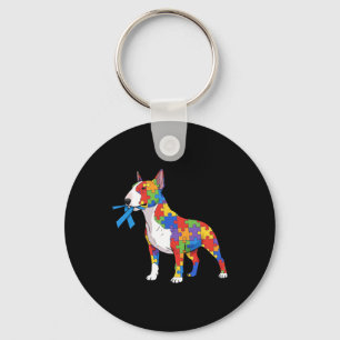 Bull Terrier Puzzle Autism Awareness Autistic Wome Key Ring