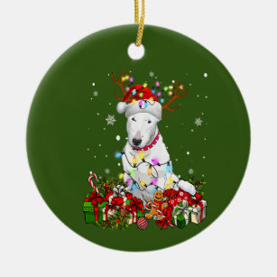 AD-BUT1lymCB White Bull Terrier 'Love You Mum' Christmas Tree Bauble Decoration 