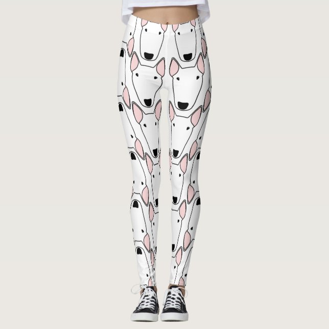 Bull Terrier Repeat Pattern Leggings (Front)