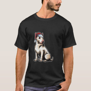 Bull Terrier Santa Claus Hat Merry Christmas Dog X T-Shirt