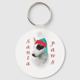 Bull Terrier Santa Paws Key Ring