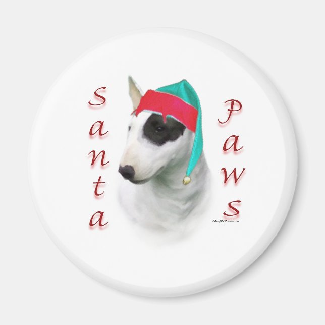 Bull Terrier Santa Paws Magnet (Front)