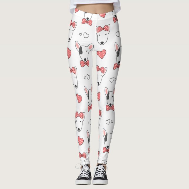 Bull Terrier Seamless Pattern Leggings (Front)