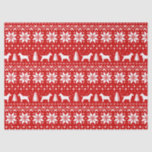 Bull Terrier Silhouettes Christmas Pattern Red Tissue Paper<br><div class="desc">Festive Red and White Christmas Sweater Style Pattern with Bull Terrier Silhouettes</div>