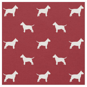 Bull Terrier Silhouettes Pattern Fabric