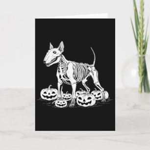Bull Terrier Skeleton Birthday Halloween Mens Wome Card