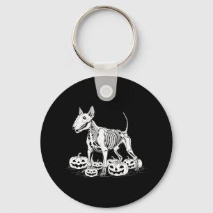 Bull Terrier Skeleton Birthday Halloween Mens Wome Key Ring