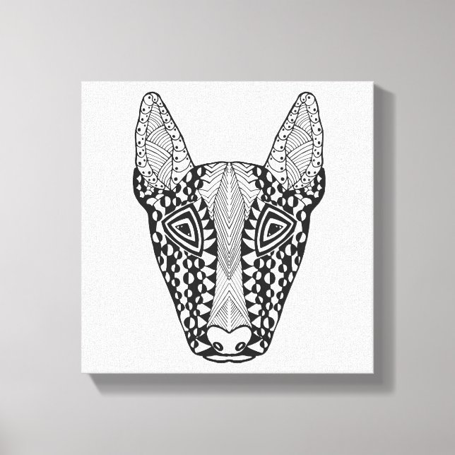 Bull Terrier Sketch 6 Canvas Print (Front)
