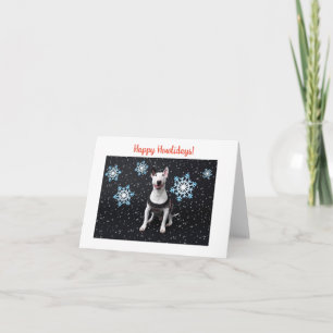 Bull Terrier Snowy Christmas Holiday Card
