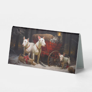 Bull Terrier Snowy Sleigh Christmas Decor 