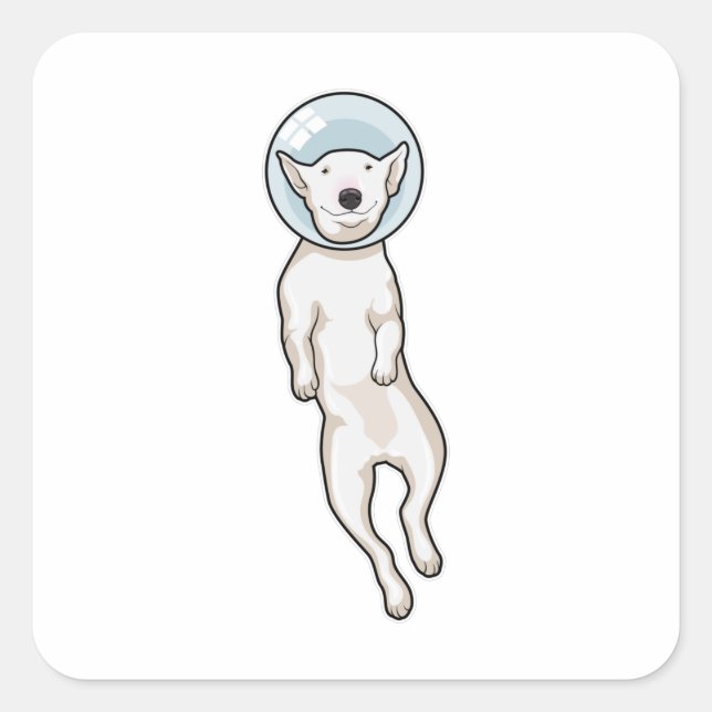 Bull Terrier Space Square Sticker (Front)
