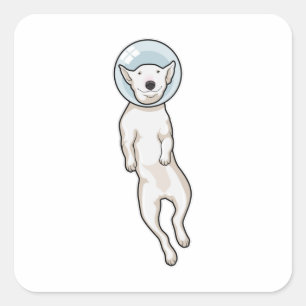 Bull Terrier Space Square Sticker