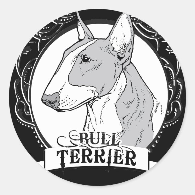 Bull Terrier T-shirt Classic Round Sticker (Front)