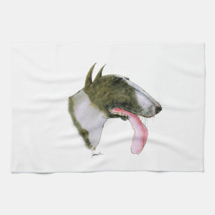 Bull Terrier, tony fernandes Tea Towel