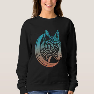 Bull Terrier Tribal Dog Breed - Pet Moon Phases Sweatshirt