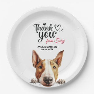 Bull Terrier Wedding Reception Paper Plate