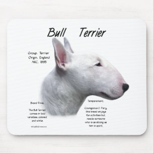Bull Terrier (wht) History Design Mouse Mat
