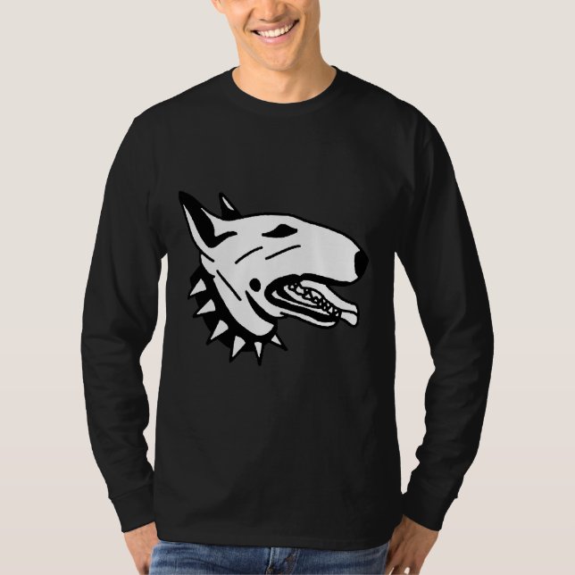 Bull Terrier With A Black Spiked Collar T-Shirt (Front)