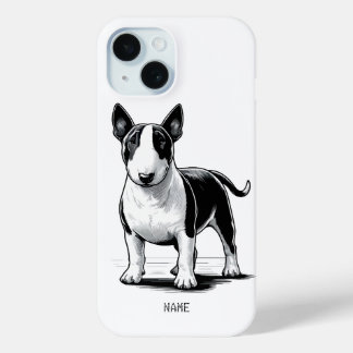 Bull Terrier with Name iPhone 15 Case