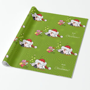Bull Terrier Wrapping Paper "Merry Christmas"