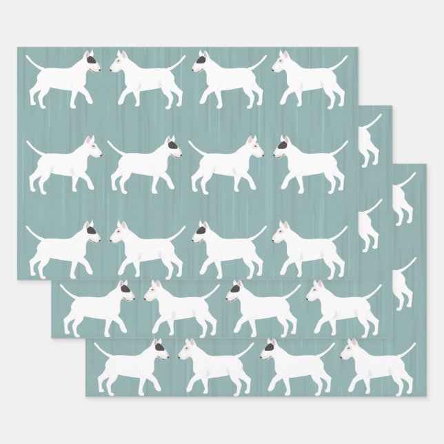 Bull Terrier Wrapping Paper Sheets (Set)