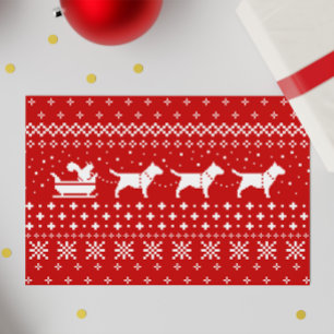 Bull Terriers Christmas Dogs Sleigh Ride Holiday Card
