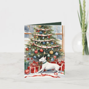 Bull Terrier's Festive Frolic Christmas Card