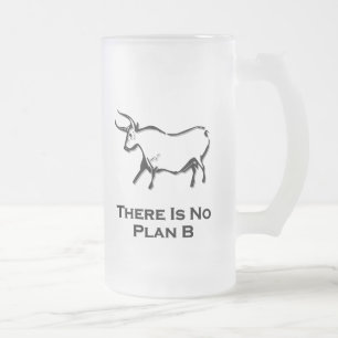 Bull There Is No Plan B Black Frosted Glass Beer Mug
