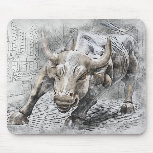 Bull Toro Market Mercado Stock Money Dinero Gold Mouse Mat (Front)