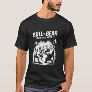 Bull VS Bear Eternal Battle Wall Street Short Long T-Shirt