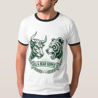Bull vs Bear Faceoff — Trader Ringer T-Shirt