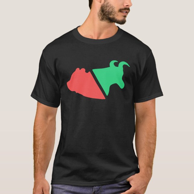 Bull vs Bear Stock Investor & Trader in Finance T-Shirt (Front)