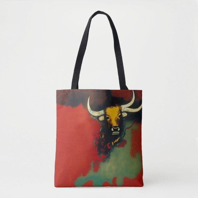 Bull with 3 horns tote bag (Front)