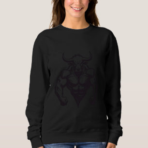 Bull With Muscles Taurus Bodybuilding Fighter Gym Sweatshirt