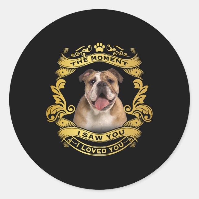 Bulldog 1  classic round sticker (Front)