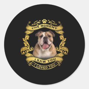 Bulldog 1  classic round sticker
