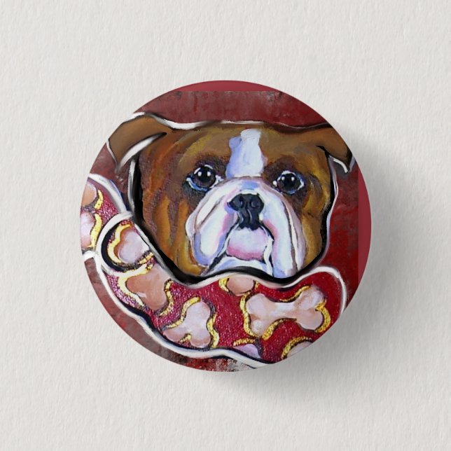  Bulldog    3 Cm Round Badge (Front)