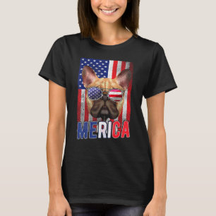 Bulldog 4th Of July Boys Kids Sunglasses Usa Puppy T-Shirt