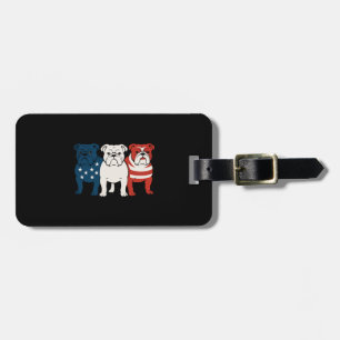 Bulldog 4th of July Dog Lover Men women USA Flag Luggage Tag