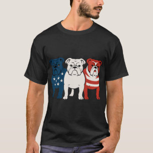 Bulldog 4th of July Dog Lover Men women USA Flag T-Shirt